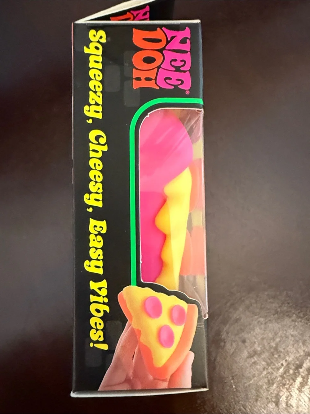 Authentic Needoh Squeezza Pizza Squishy Toy - Pink & Yellow